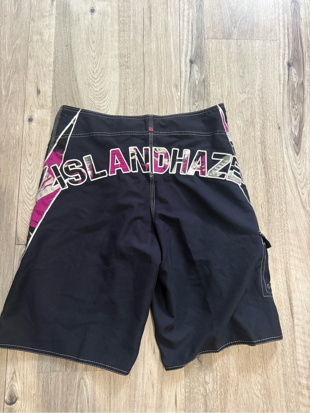 Islandhaze Black and Pink Men's Athletic Board Shorts
